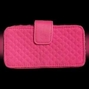 Vera Bradley Pink Quilted Wallet with Floral Design Small Cute Cards And Money C